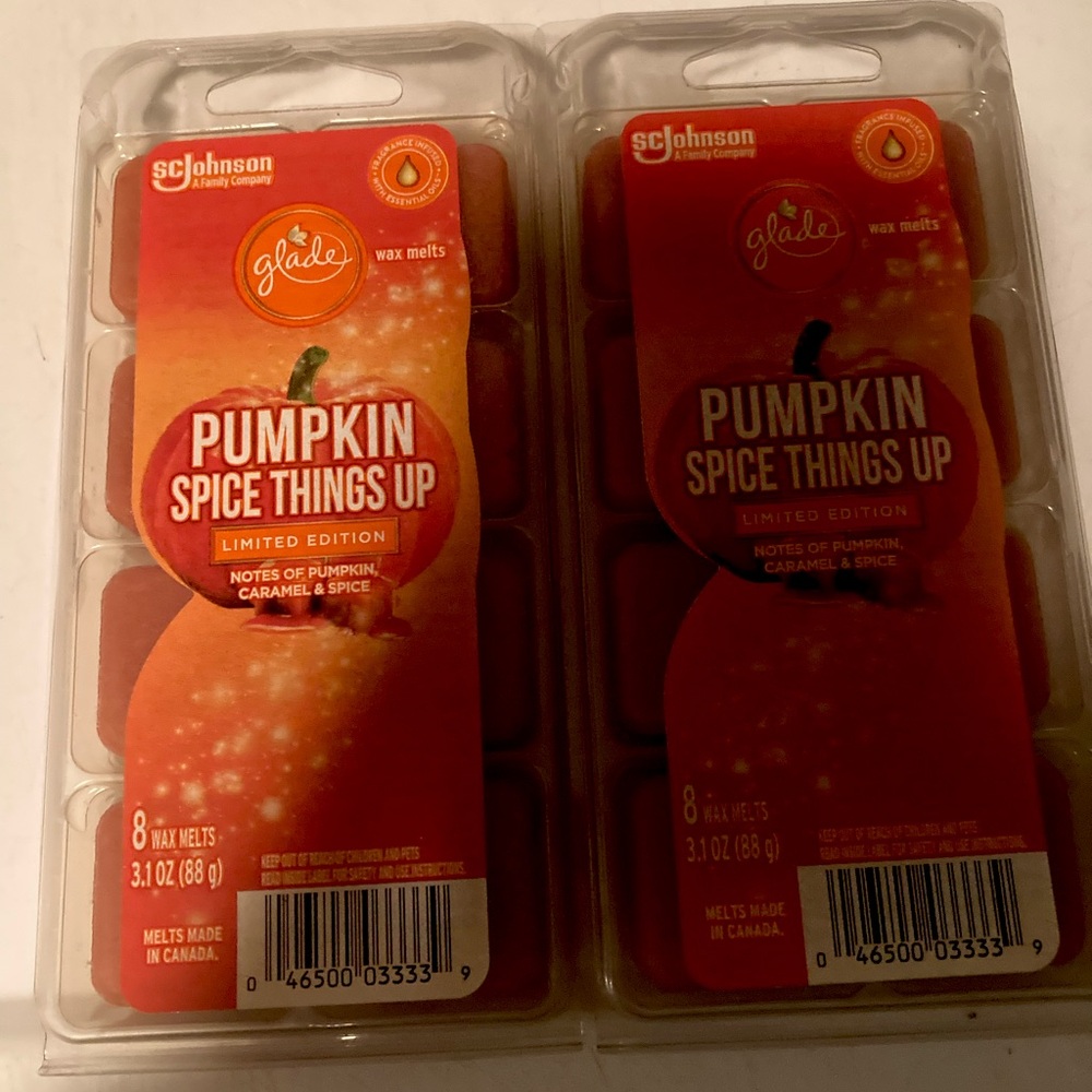 2 NEW Glade Pumpkin Spice Things Up Wax Melts